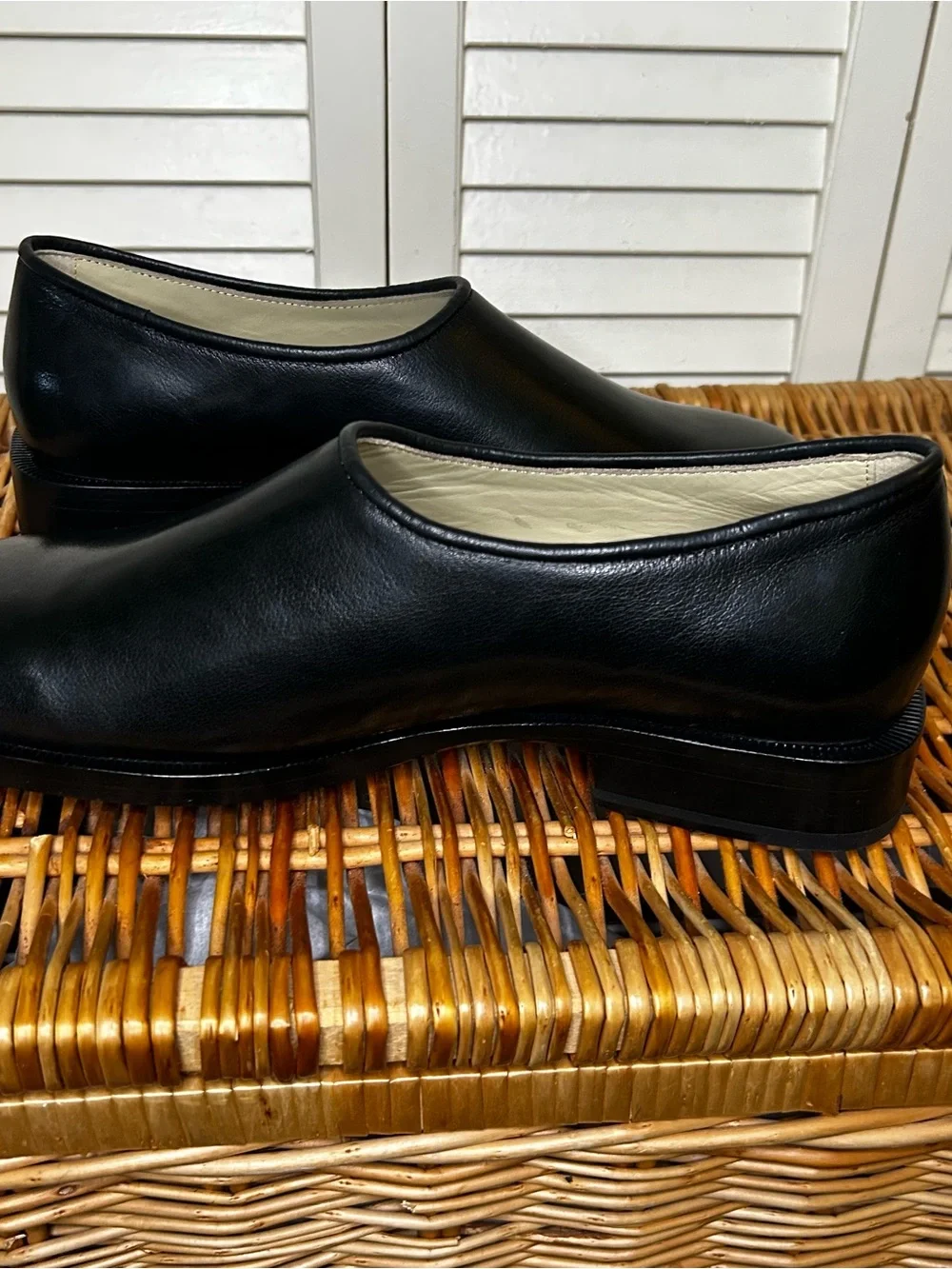 LEMAIRE Anatomic Slip on in Leather Loafers In Shiny Black Men’s 42